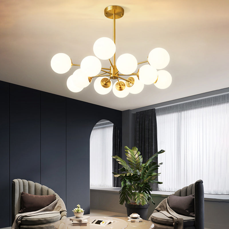 Frosted Glass Shade Chandelier Modern Chandelier for Living Room Bedroom