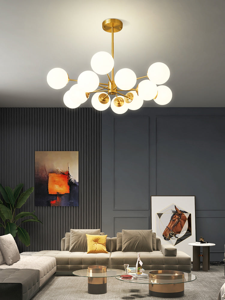 Frosted Glass Shade Chandelier Modern Chandelier for Living Room Bedroom