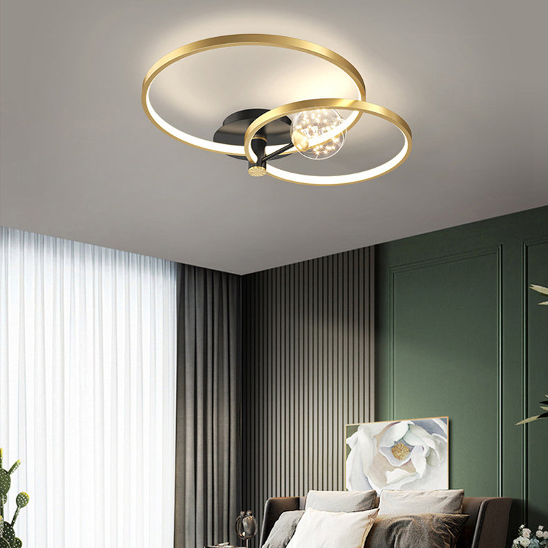 Circle Semi Flush Mount Light Fixture Acrylic Modern Flush Mount Ceiling Light Fixtures for Bedroom