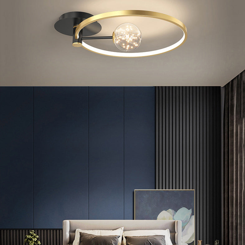 Circle Semi Flush Mount Light Fixture Acrylic Modern Flush Mount Ceiling Light Fixtures for Bedroom