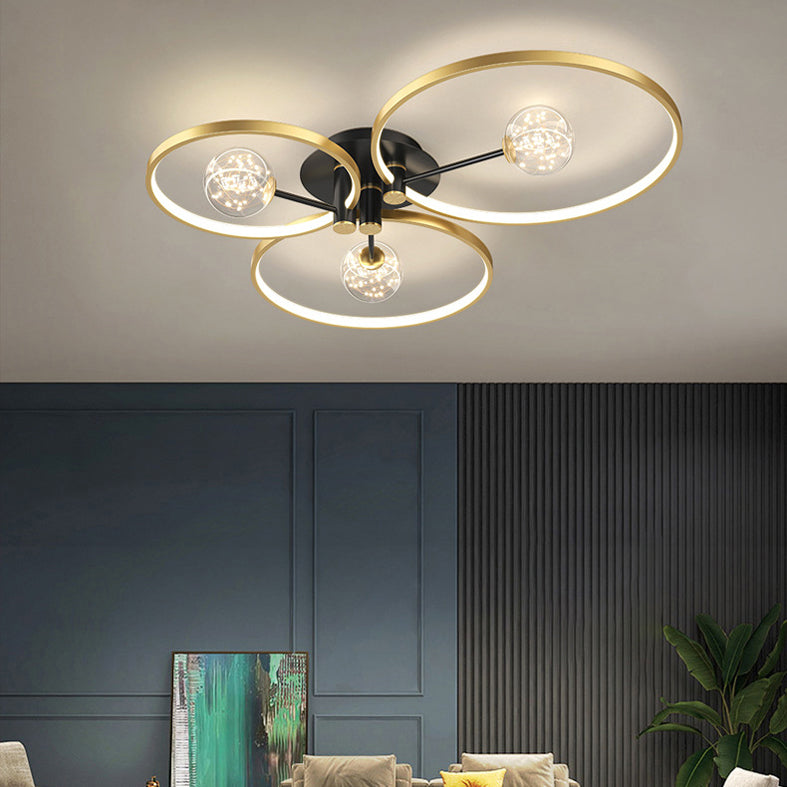 Círculo semi Flush Mount Lighture Acrílico Accesorios modernos de techo de montaje de lavado para dormitorio