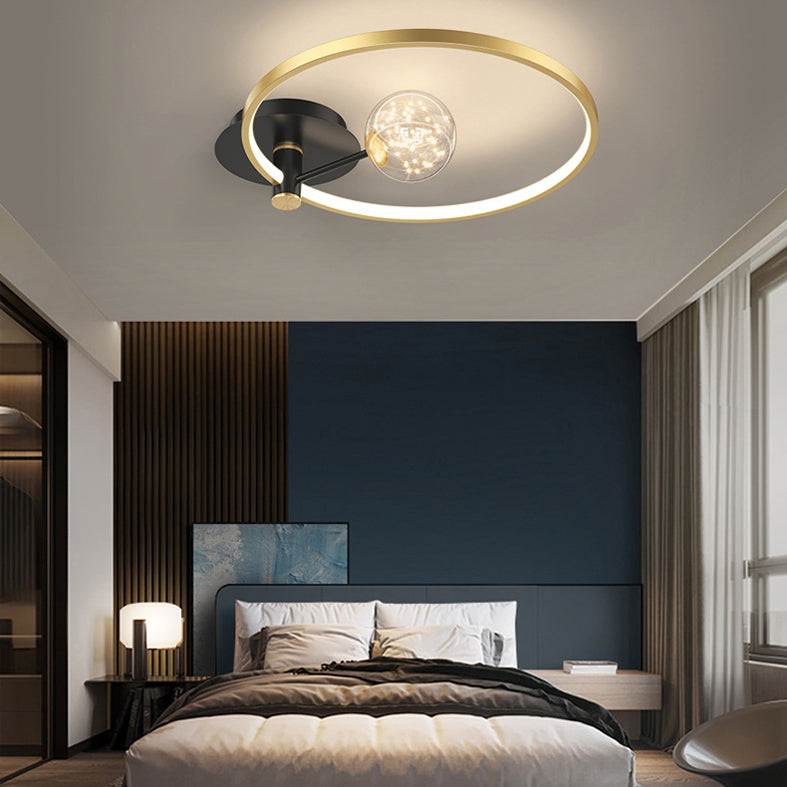 Circle Semi Flush Mount Light Fixture Acrylic Modern Flush Mount Ceiling Light Fixtures for Bedroom