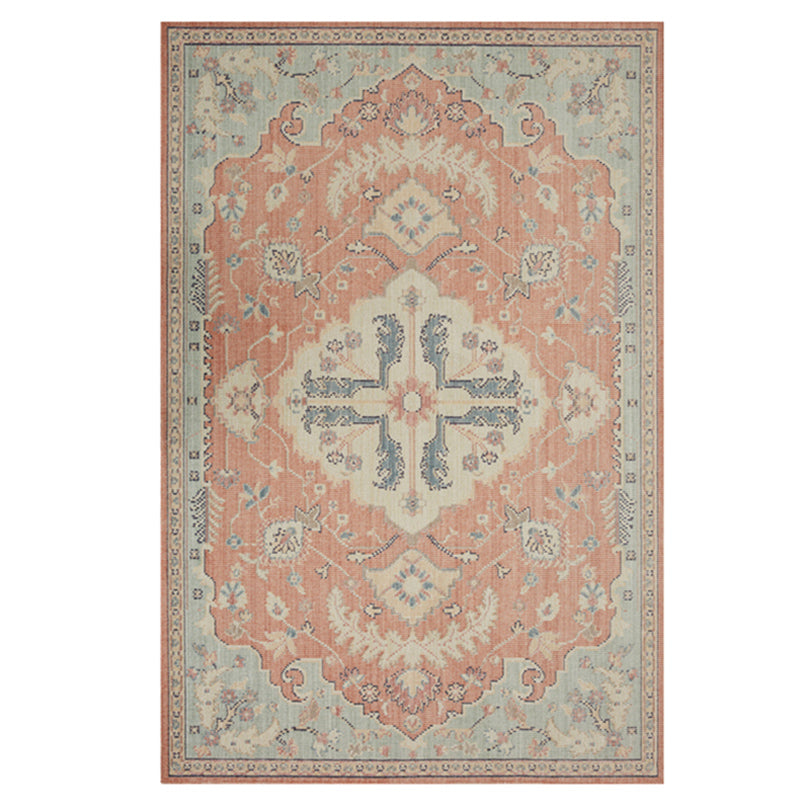 Multicolor Home Decoration Carpet Olden Medallion Area Rug Polyester with Non-Slip Backing Rug