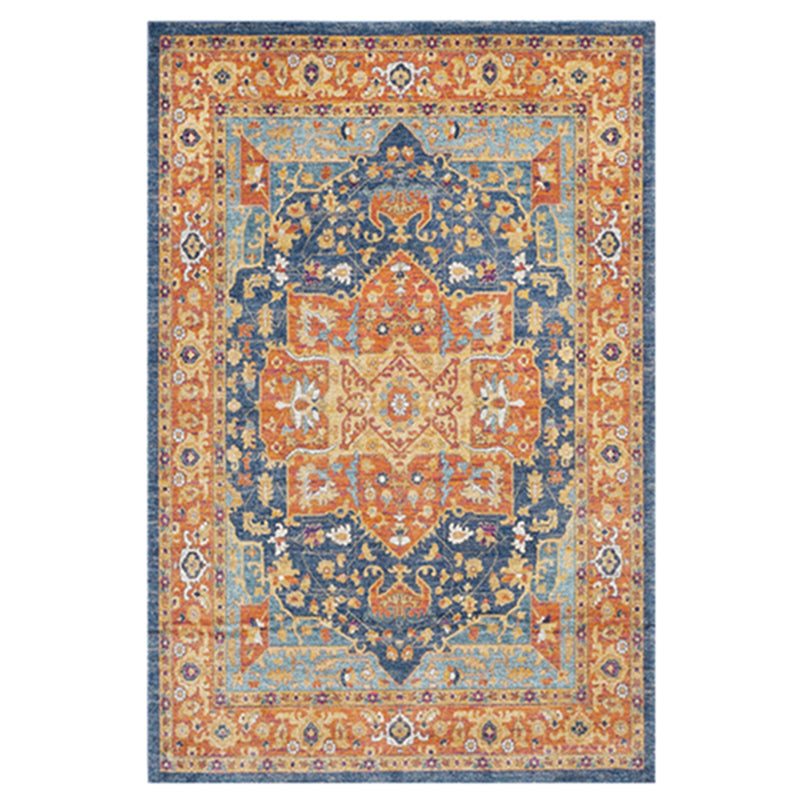 Multicolor Home Decoration Carpet Olden Medallion Area Rug Polyester with Non-Slip Backing Rug