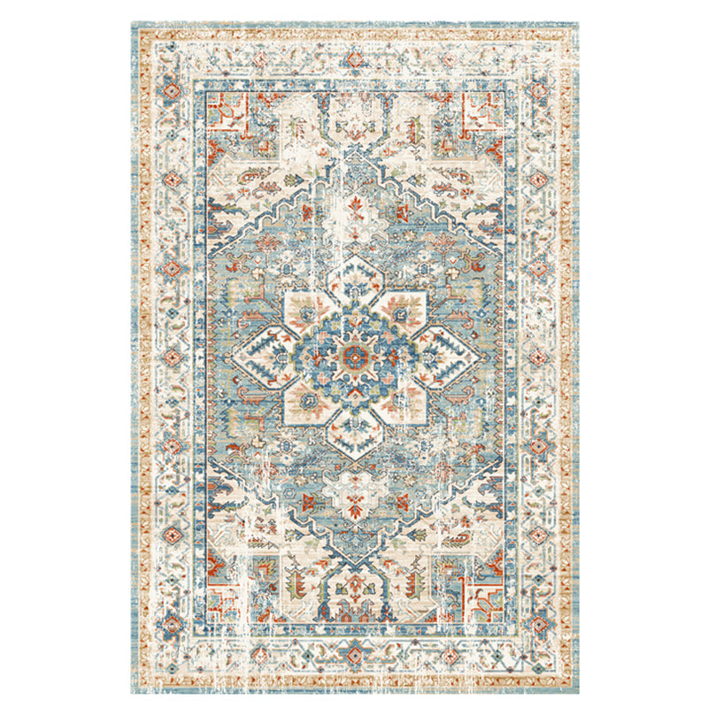 Multicolor Home Decoration Carpet Olden Medallion Area Rug Polyester with Non-Slip Backing Rug