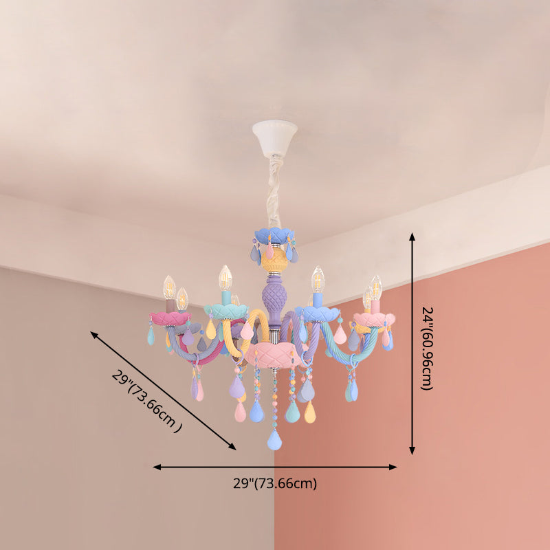 Colorful Stainless-Steel Pendant Light in Modern Creative Style Crystal Chandelier for Bedroom