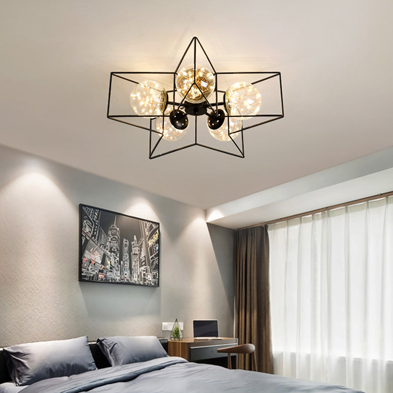 Nordic Modern Metal Flush Light Geometric Ceiling Mounted Light for Bedroom