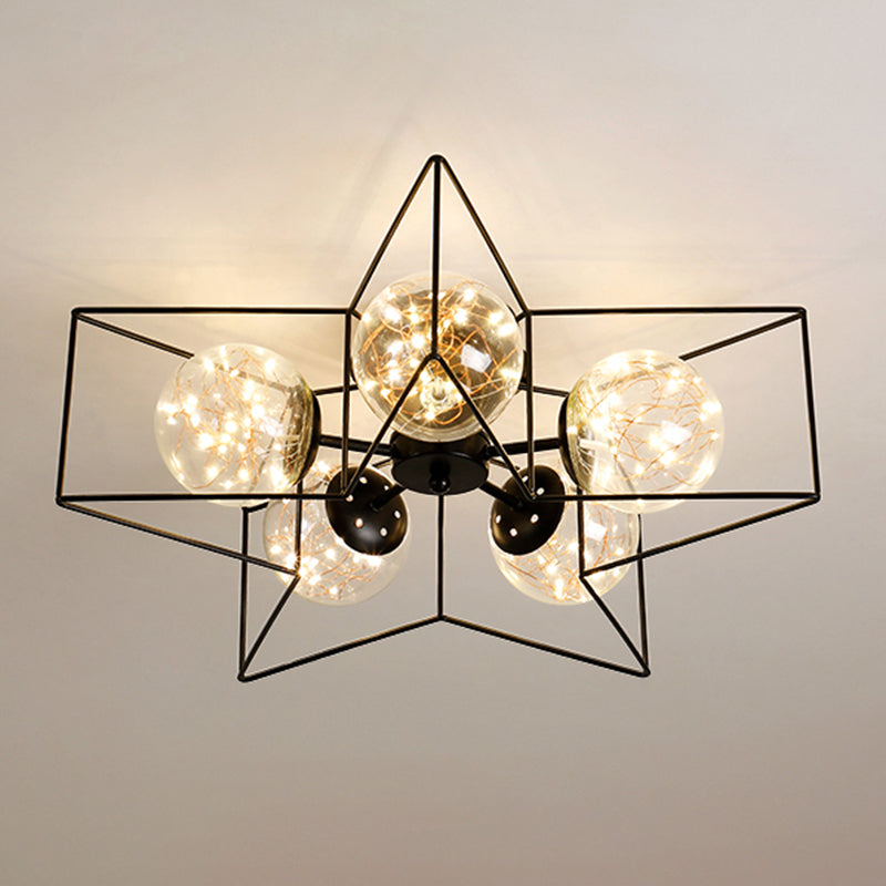 Nordic Modern Metal Flush Light Geometric Ceiling Mounted Light for Bedroom