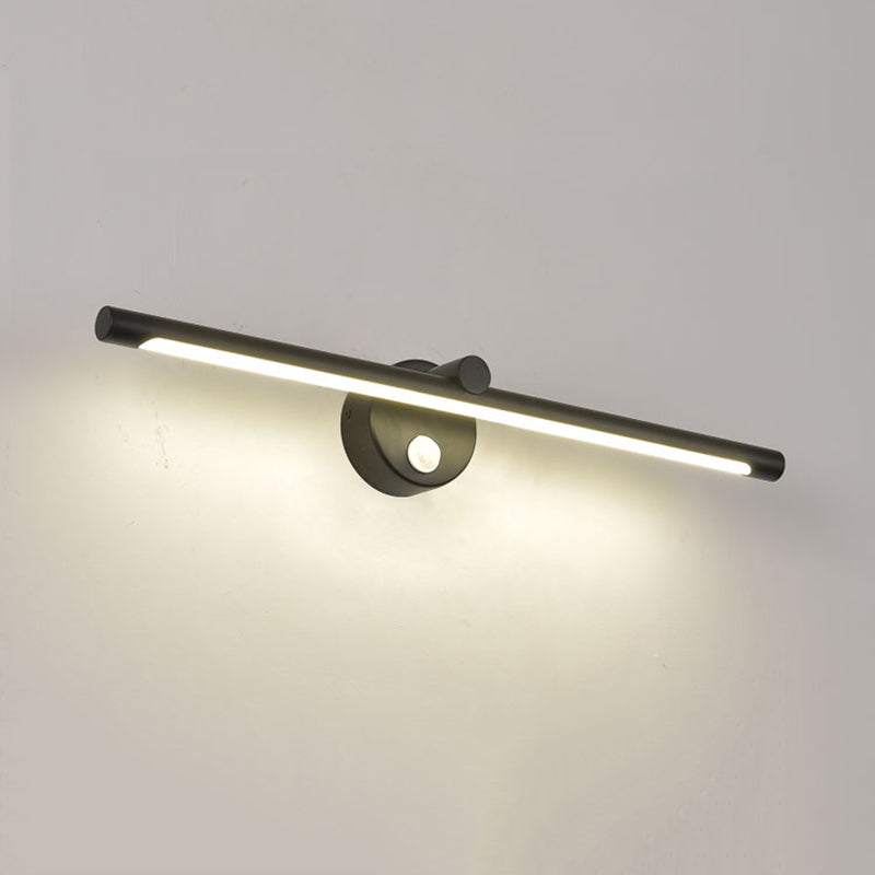 Black Acrylic Modern Wall Sconce 1-Light Linear Wall Mounted Lighting for Bathroom