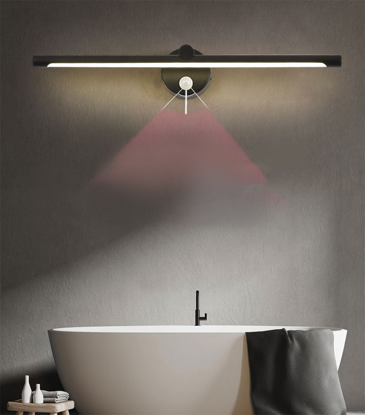 Black Acrylic Modern Wall Sconce 1-Light Linear Wall Mounted Lighting for Bathroom