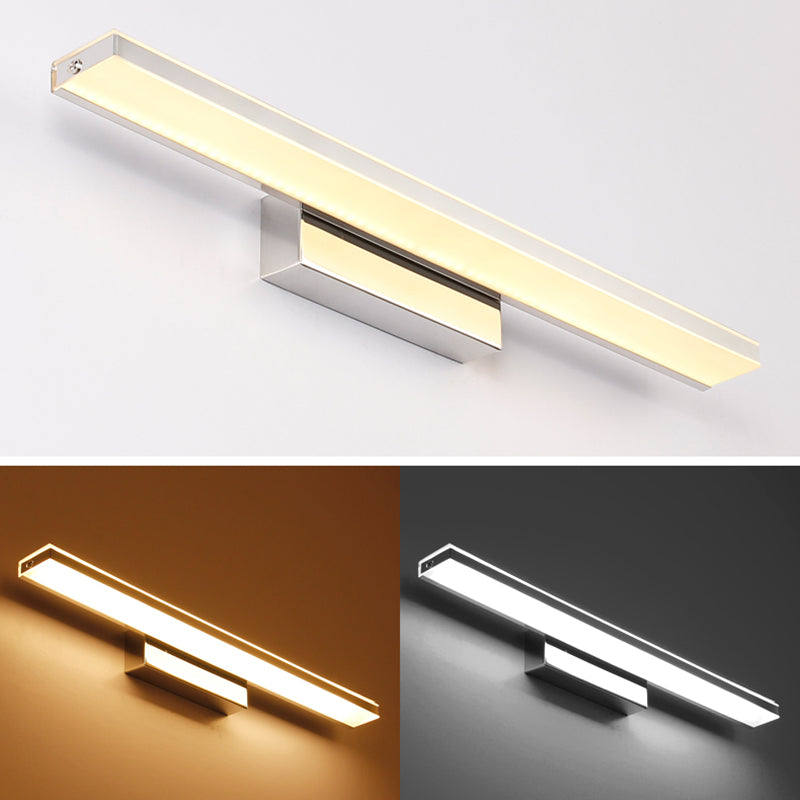 Stainless Steel Linear Wall Lamp Sconce Minimalism Sconce Light Fixture for Bathroom