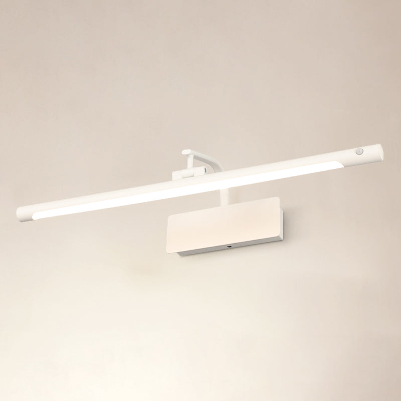 Modern Linear Wall Mount Light Fixture Induction Metal 1-Light Wall Lamp for Bathroom