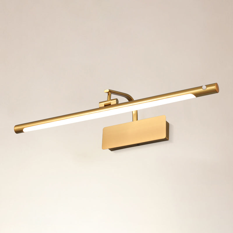 Modern Linear Wall Mount Light Fixture Induction Metal 1-Light Wall Lamp for Bathroom