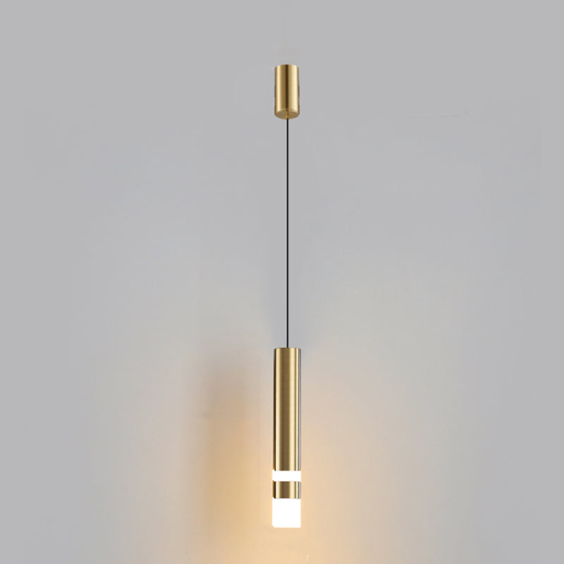 Lampe suscitée de suspension à LED cylindrique créative moderne avec de l'ombre acrylique