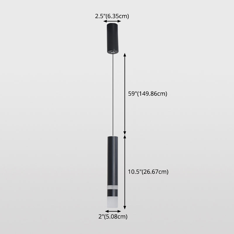 Moderna lampada appesa a pendente cilindrico a LED cilindrico creativo con tonalità acrilica