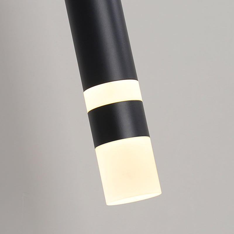 Lampe suscitée de suspension à LED cylindrique créative moderne avec de l'ombre acrylique