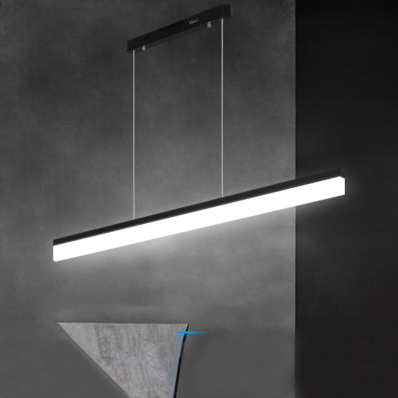 Black Metal Hanging Pendant Lights Modern Linear Hanging Lamps for Office