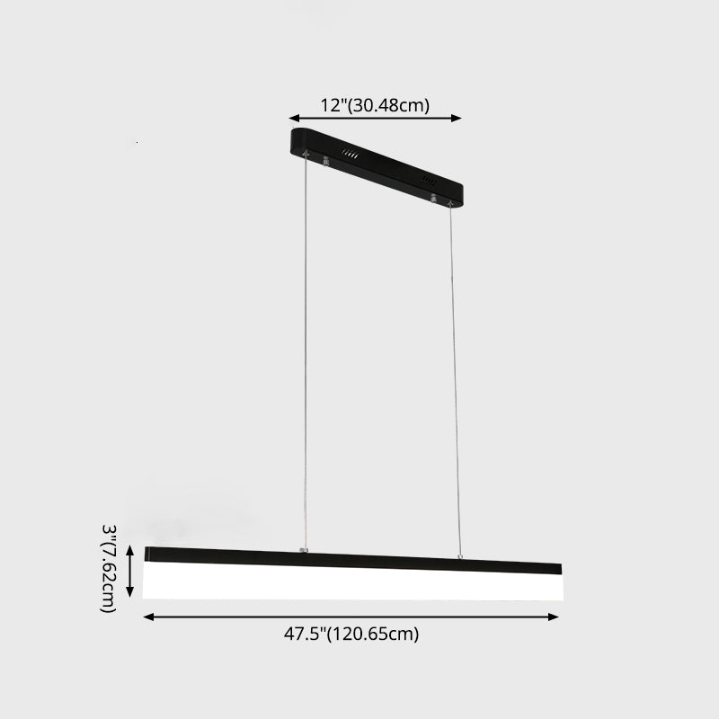 Black Metal Hanging Pendant Lights Modern Linear Hanging Lamps for Office