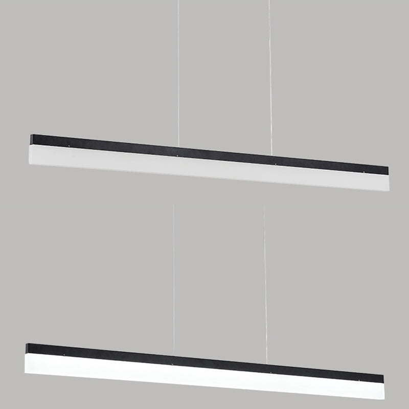 Black Metal Hanging Pendant Lights Modern Linear Hanging Lamps for Office