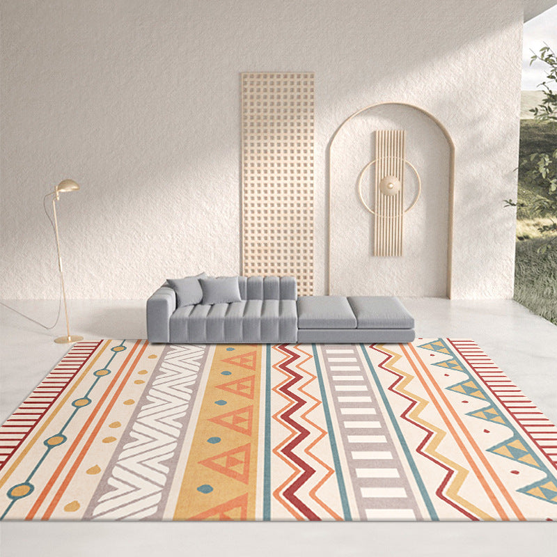 Area de la sala de estar de naranja alfombra bohemia americana del área del patrón de la alfombra alfombra anti-cañón
