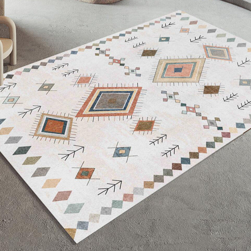Área de patrón americana blanca alfombra de poliéster alfombra bohemia alfombra para sala de estar para sala de estar