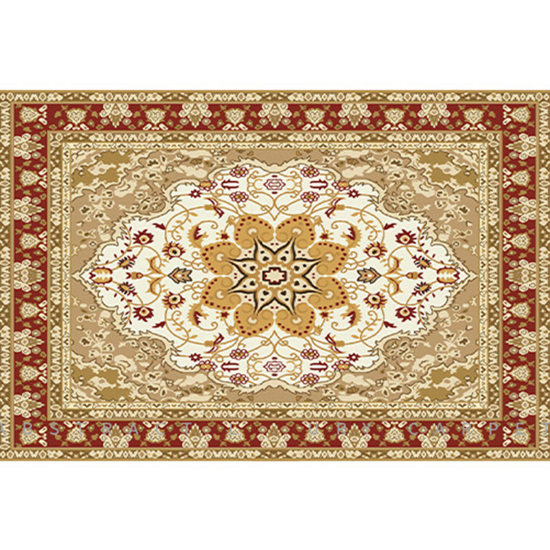 Shabby Chic Living Room Rug Tribal Print Area Rug Polyester Non-Slip Backing Area Carpet