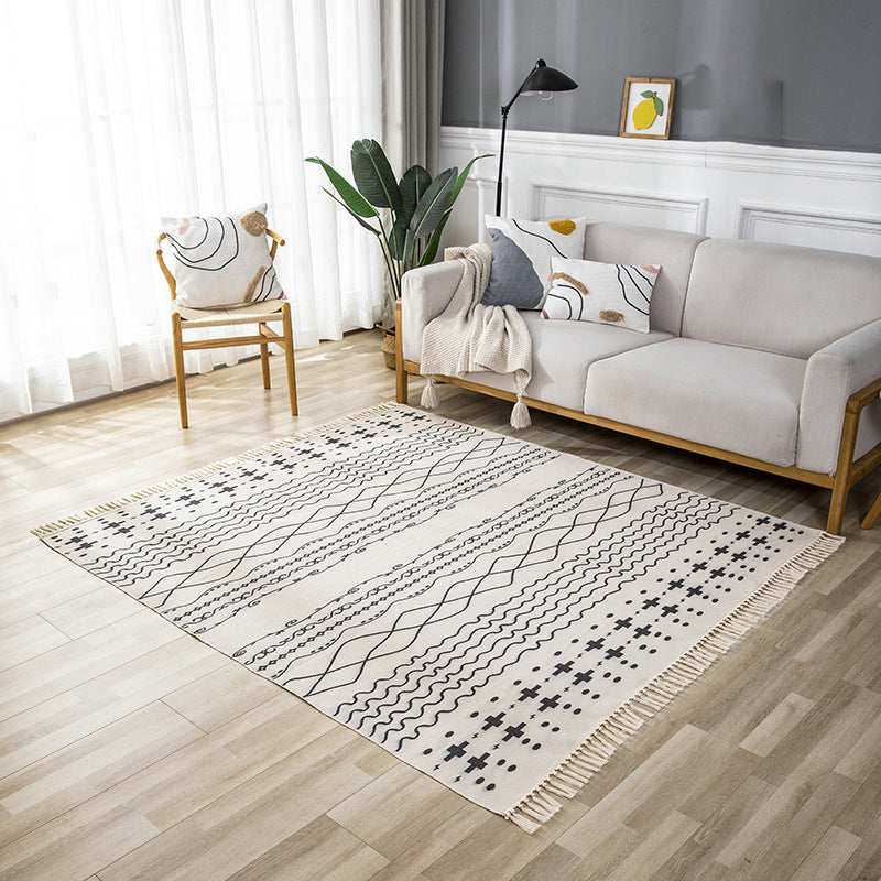 Beige woonkamer vloerkleed Boheemian Americana Print Rug Polyester Niet-slip gebied tapijt