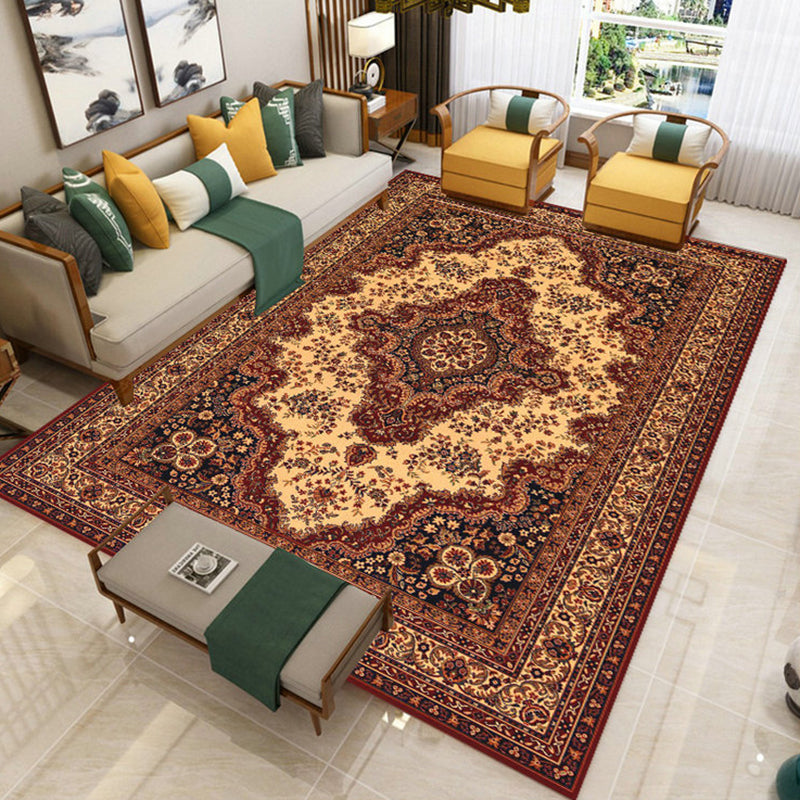 Multicolor Luxe Rug Polyester Carpet Traditional Floral Indoor Rug Non-Slip Backing for Home Decor