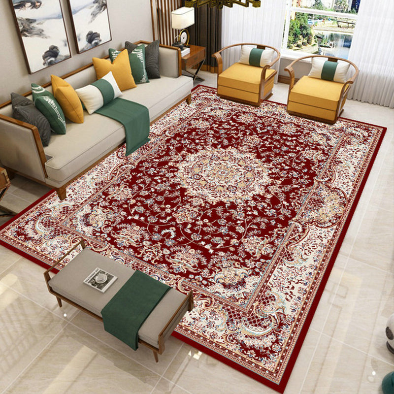 Multicolor Luxe Rug Polyester Carpet Traditional Floral Indoor Rug Non-Slip Backing for Home Decor