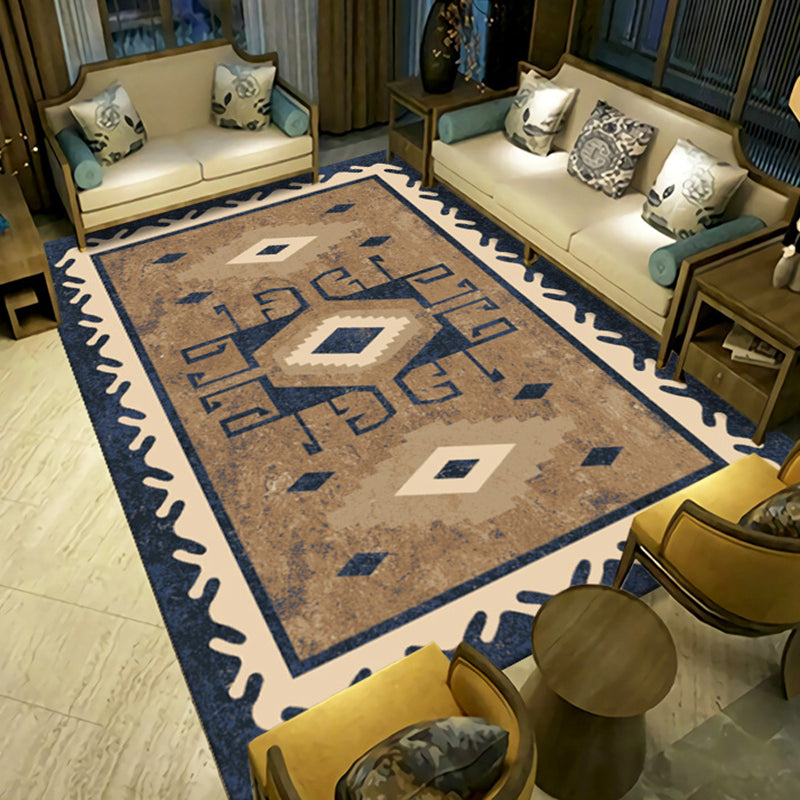 Retro Tribal Classicism Carpet Polyester Rug Stain Resistant Indoor Carpet for Home Decoration