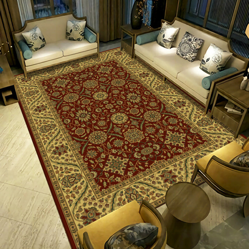 Retro Tribal Classicism Carpet Polyester Rug Stain Resistant Indoor Carpet for Home Decoration