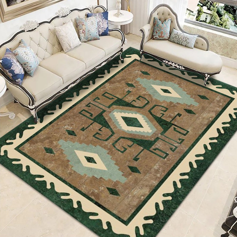 Bruin Marokko Area Rug Polyester Tribal Patroon Tapijt Anti-slip Wasbaar gebied Tapijt voor woonkamer