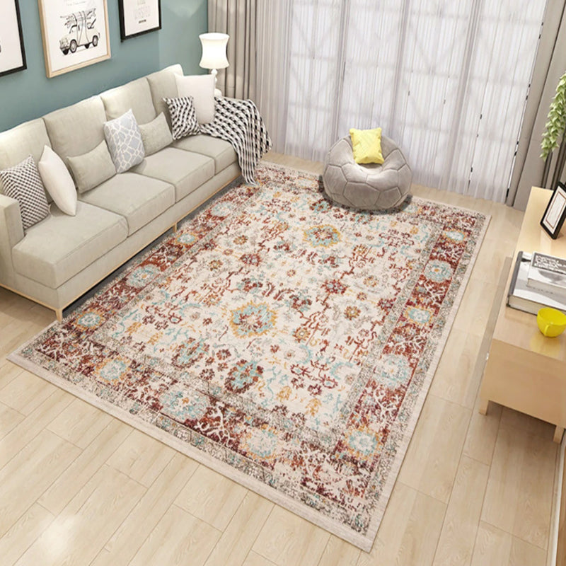 Tapis gris médaillon intérieur polyester tapis de tapis vintage de tapis lavable pour chambre intérieure