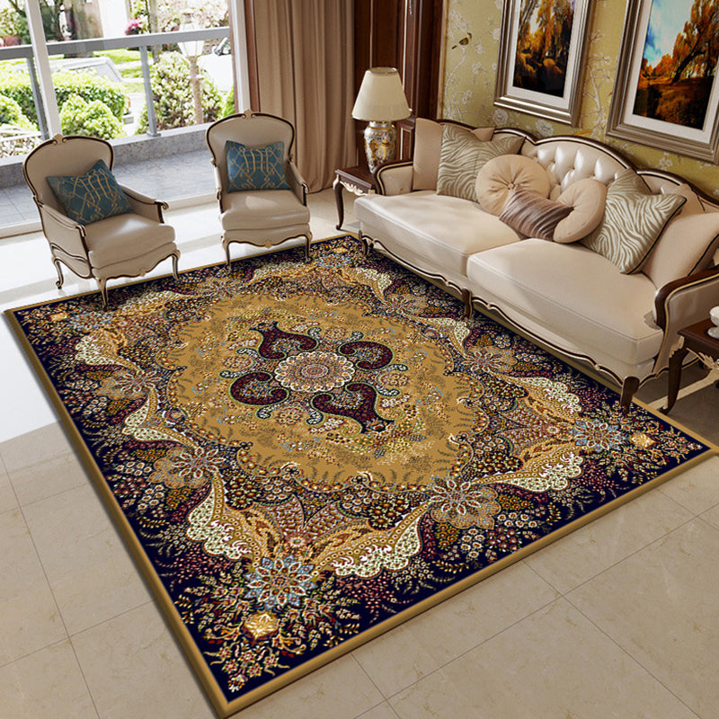 Bruin Marokko Area Rug Polyester Tribal Pattern Area Tapijt Anti-slip Tapijt voor woningdecoratie