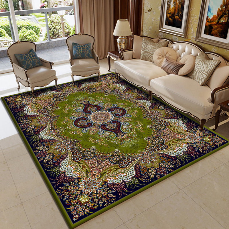 Bruin Marokko Area Rug Polyester Tribal Pattern Area Tapijt Anti-slip Tapijt voor woningdecoratie