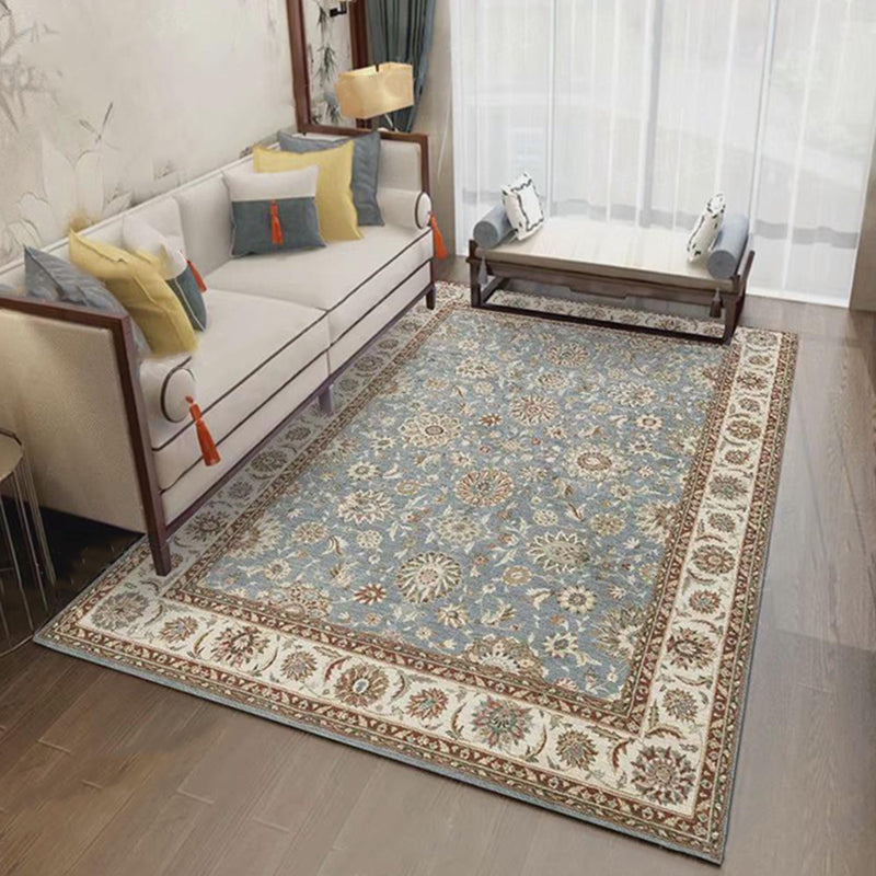 Brown Americana Pattern Carpet Polyester Bohemian Area Rug Non-Slip Backing Rug for Home Decor