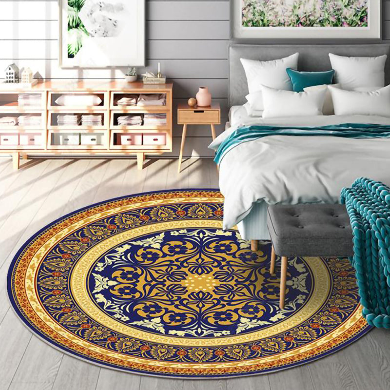 Modern Rug Classic Flower Print Carpet Polyester Midden-eeuw in het midden van de eeuw