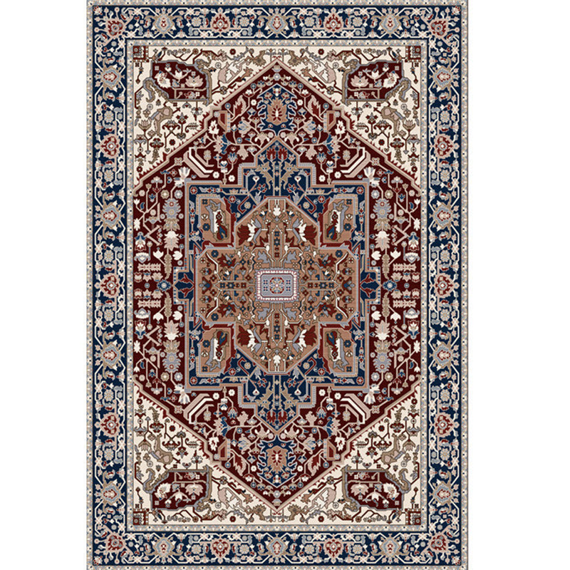 Tapis de tapis à imprimé tribal classique Polyester tapis de support non glissant pour décoration de la maison