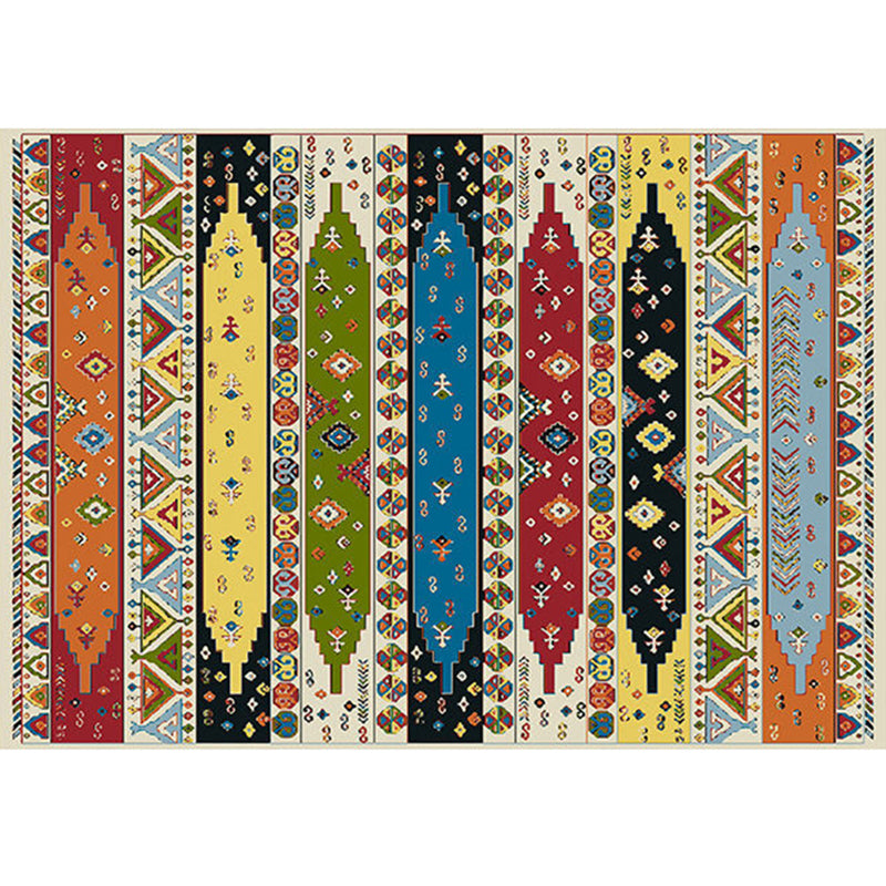 Boho-Chic Couleur mélangée Tapis de décoration de la maison Home Area Polyester avec tapis de support sans glissement