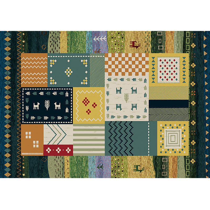 Boho-Chic Color Mixed Carpet Home Decoration Area Rug Polyester with Non-Slip Backing Rug