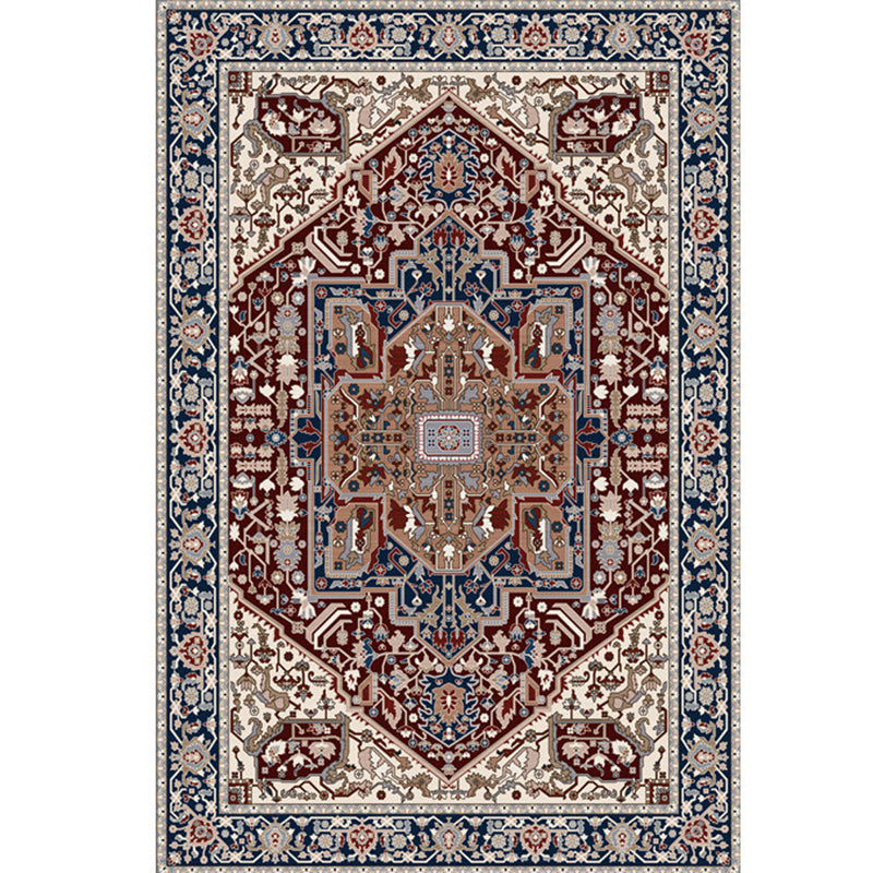 Mitte des Jahrhunderts Medaillon Print Area Teppich Polyester Teppich nicht rutschfestes Hintergrund Teppich für Wohnzimmer