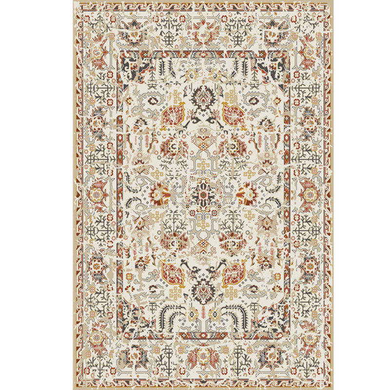 Mid-Century Medallion Print Area Carpet Polyester Carpet Non-Slip Backing Area Rug for Living Room