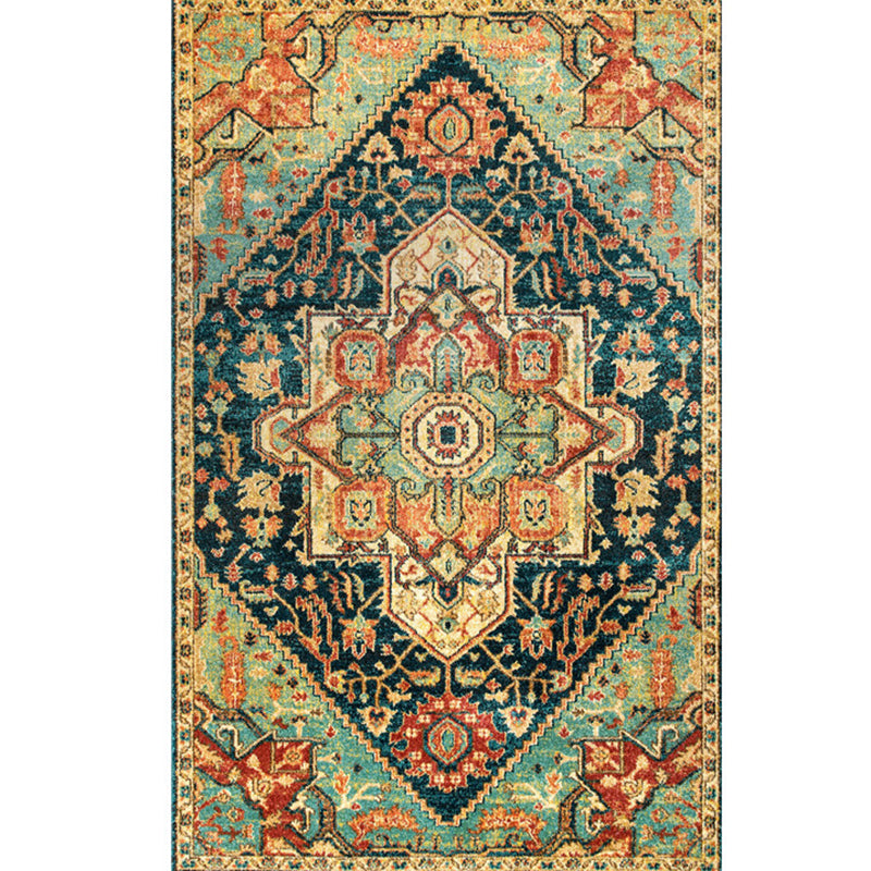 Mid-Century Modern Home Decoration Carpet Medallion Print Polyester Area Rug Washable Indoor Carpet