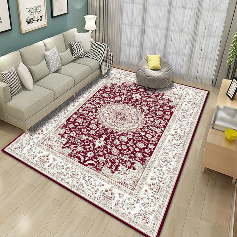 Nostalgia	Indoor Rug Floral Pattern Rug Polyester Anti-Slip Backing Carpet for Living Room