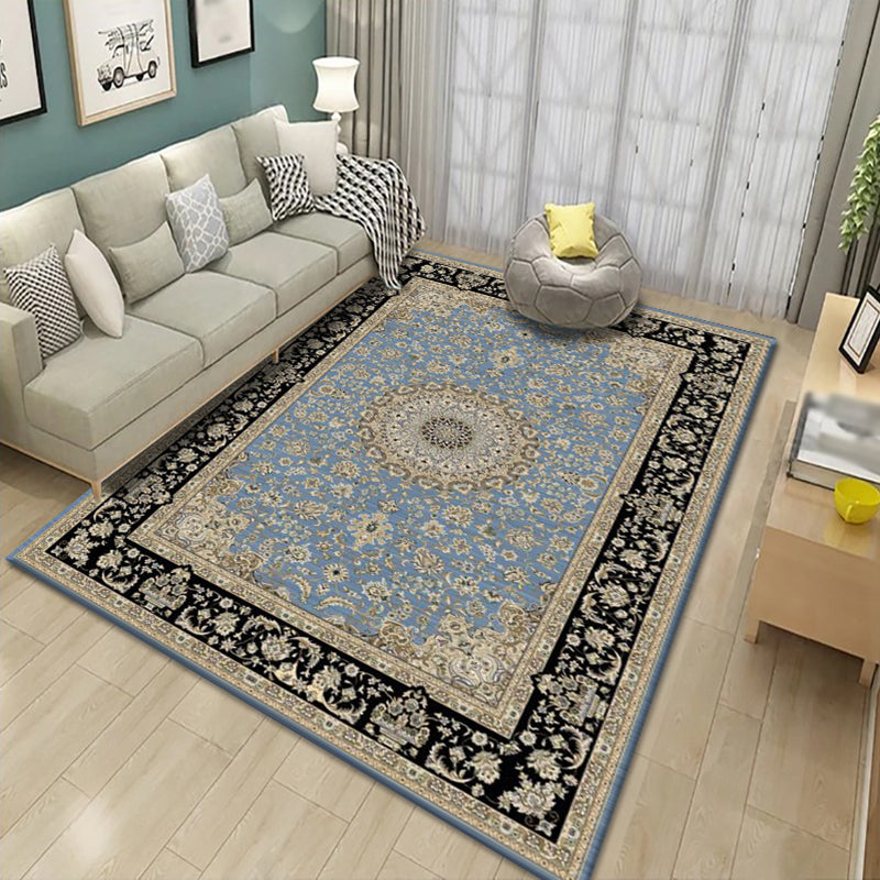 Vintage Carpet Traditional Polyester Rug Non-Slip Backing Indoor Rug for Living Room