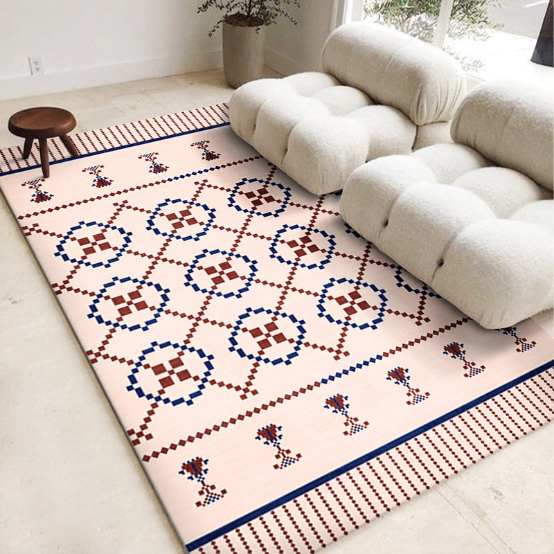 Moroccan Rug Polyester Carpet Anti-Slip Backing Indoor Carpet for Home Decoration