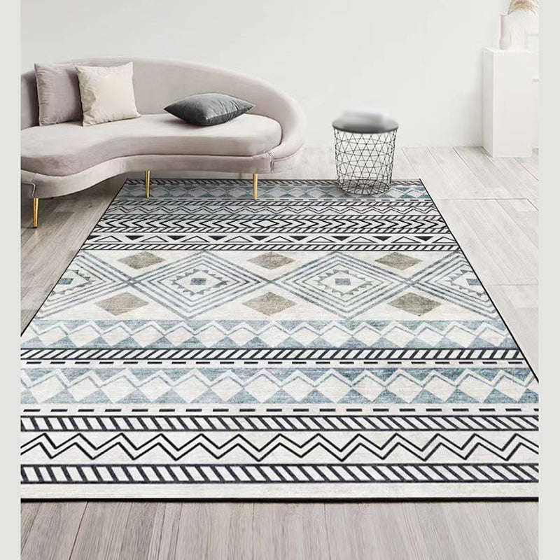 Eclectic Home Decoration Carpet Boho-Chic Spearhead Area Rug Polyester with Non-Slip Backing Rug