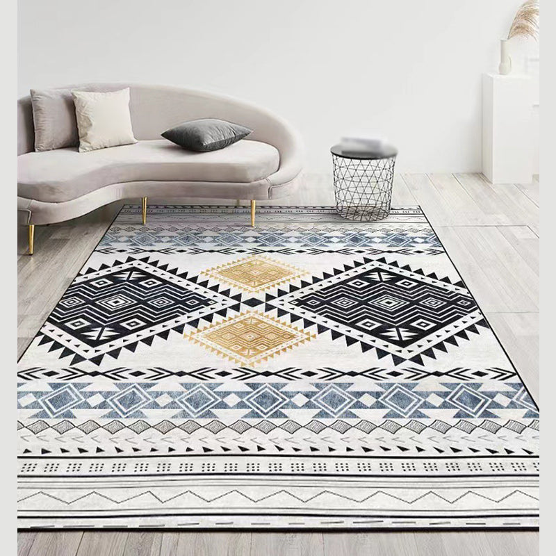Eclectic Home Decoration Carpet Boho-Chic Spearhead Area Rug Polyester with Non-Slip Backing Rug