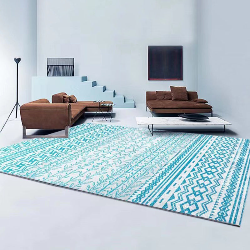 Eclectic Home Decoration Carpet Boho-Chic Spearhead Area Rug Polyester with Non-Slip Backing Rug