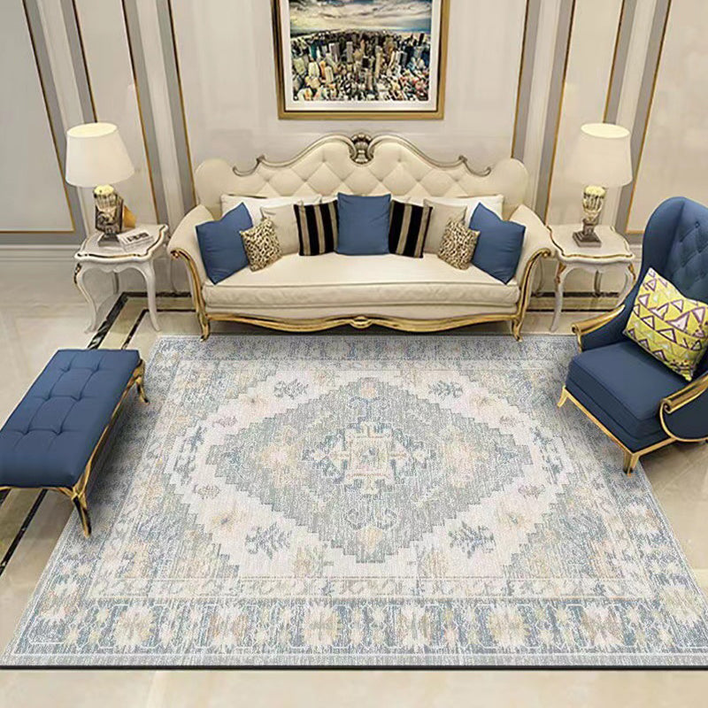 Eclectic Home Decoration Carpet Boho-Chic Spearhead Area Rug Polyester with Non-Slip Backing Rug
